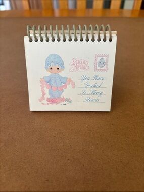 Precious Moments Mini Spiral Desk Calendar preowned 1990’s